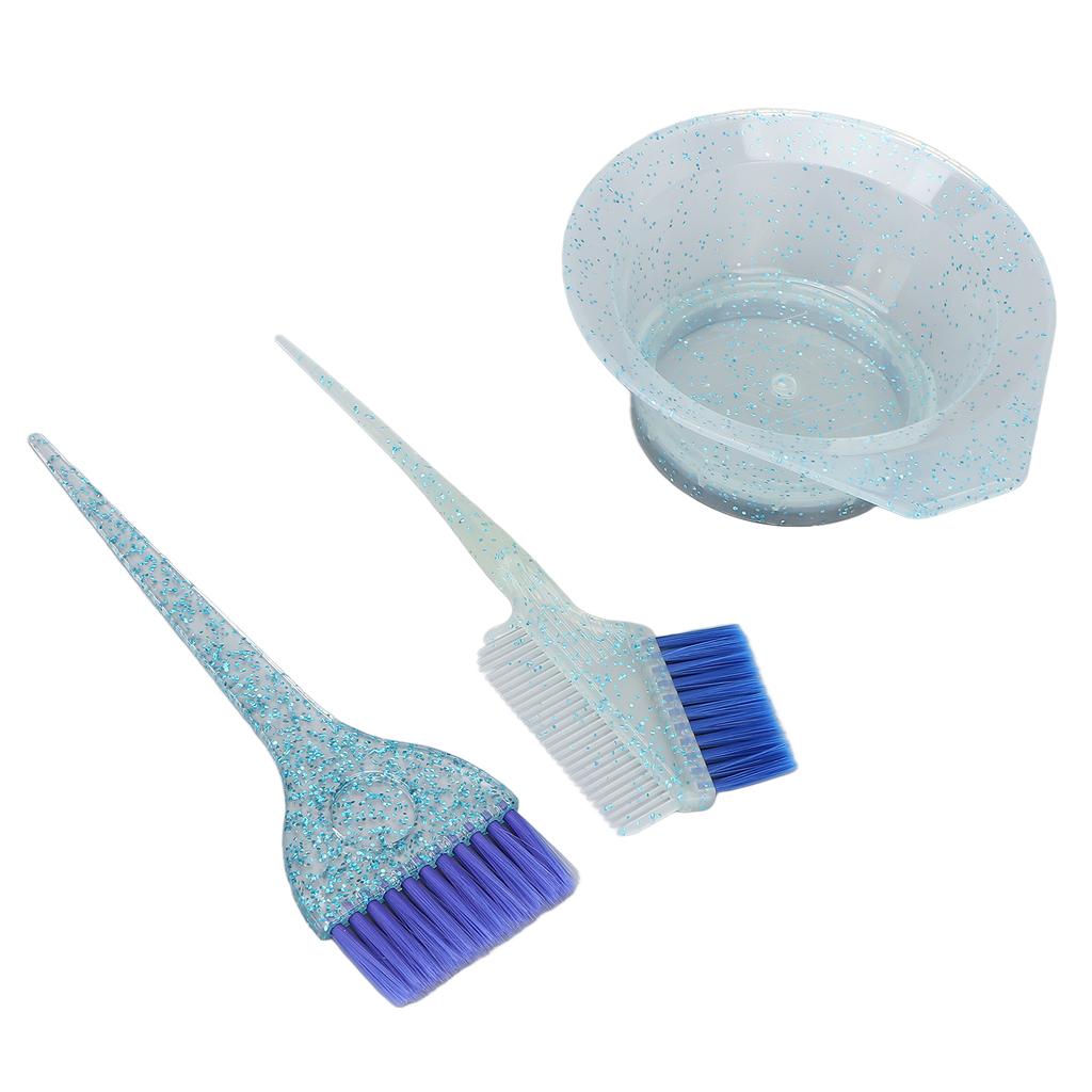 3pcs Hair Dyeing Brushes Hairdressing Tinting Comb Hair Barbers Coloring Brush for Home Salon UseBlue