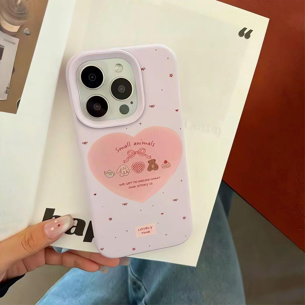 Adorable Heart & Rabbit Mochi Case for iPhone 17/16 Pro Max/15/14/13/12/11