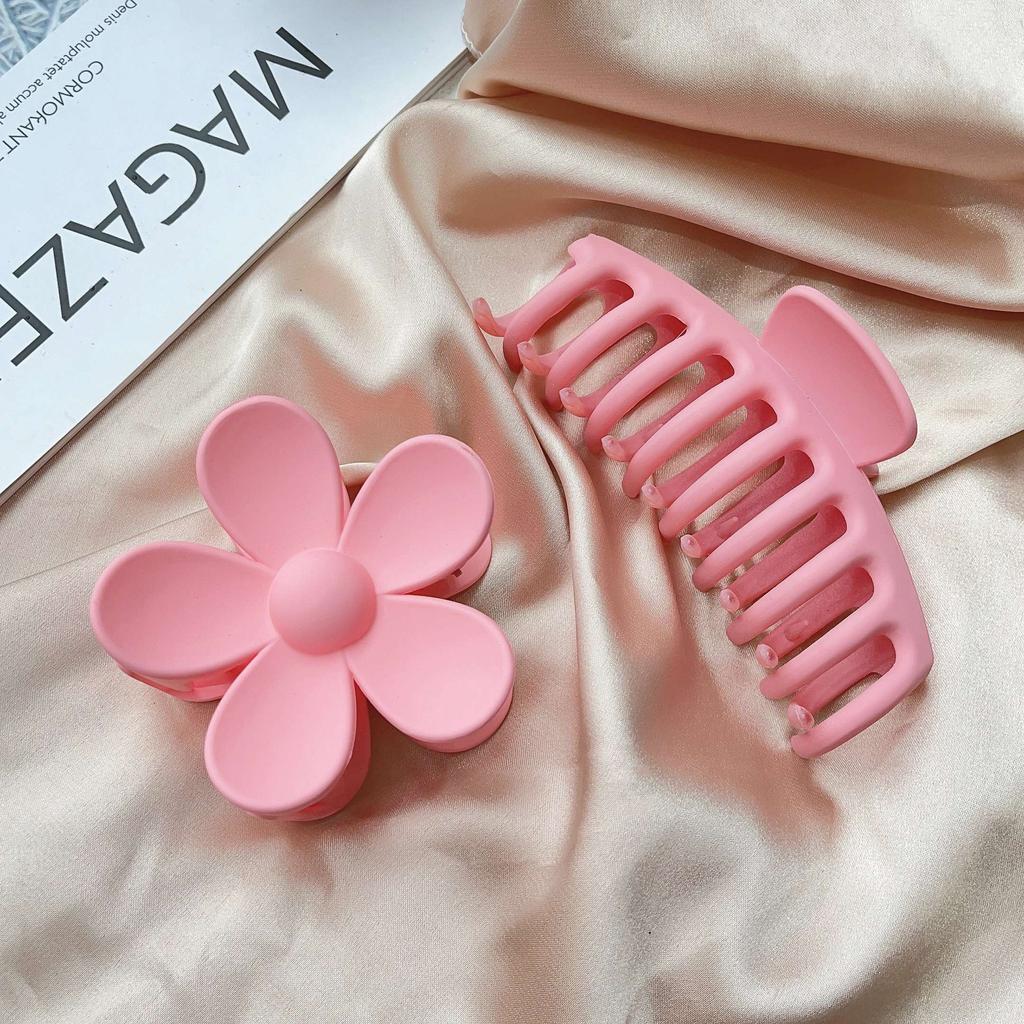 2 Pack 4.3 Inch Large Hair Clips Neutral Color Hair Claw for Women Thin Thick Curly Hair Matte Claw Clips Strong Hold Jaw Clip