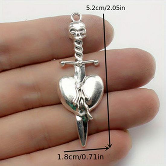 Elf Skull Alloy Pendant: Cross Punk Style Halloween Charm Jewelry Accessory