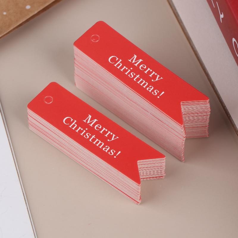 100 Etichette Regalo di Natale Etichette per Regali Festivi con Design Scritta Merry Christmas Etichette Decorative da Appendere
