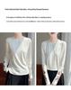 Women's Autumn Retro Embroidery Jacquard Shirt: Long-Sleeve, Round Neck Pullover