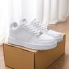 Men Flat Low Top Walking Shoes Fashion Casual Sneakers Tennis Shoe Lace Up Comfort Slip On Student White Slate Shoe Road Running