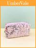 Velvet Sequin Makeup Bag With Large Capacity For Travel And Daily Use