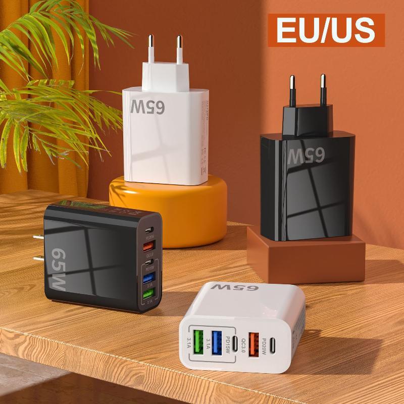 120W Fast Wall Charger With 3 Usb Qc30 Ports 2 Pd Fast Charging Ports For Travel Home Office Charging Phones Tablets Laptops