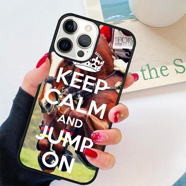 Keep Calm and Ride On Love Pony Horses Phone Case Cover For iPhone 17 Air 15 16 Pro Max 14 13 12 11 Pro Max Plus