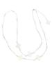 White Onyx Flower Long Natural Power AC300 Necklace, Stone, Stone,