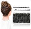 Metal Zig Zag Bobby Pins for Women - 5.5 Cm Strong Hold Hair Pins for Messy Bun, Updo & Everyday Styling (Black)