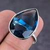Natural Iolite Quartz Gemstone 925 Sterling Silver Jewelry Ring Size 7.5 I3I36