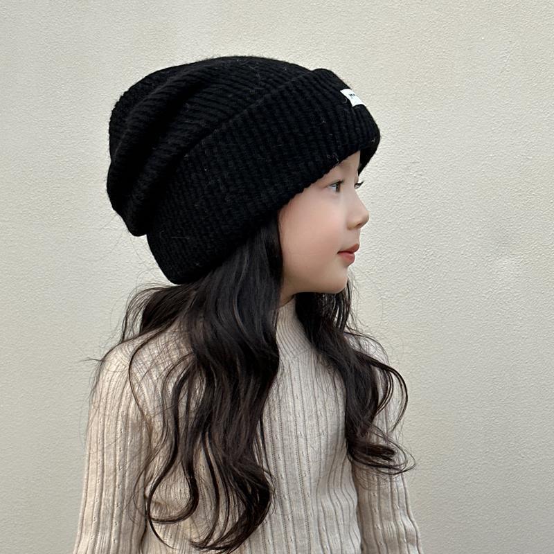 2025 New Winter Wool Slouchy Hat for Kids - Girls' & Boys' Knit, Autumn/Winter Cold Protection