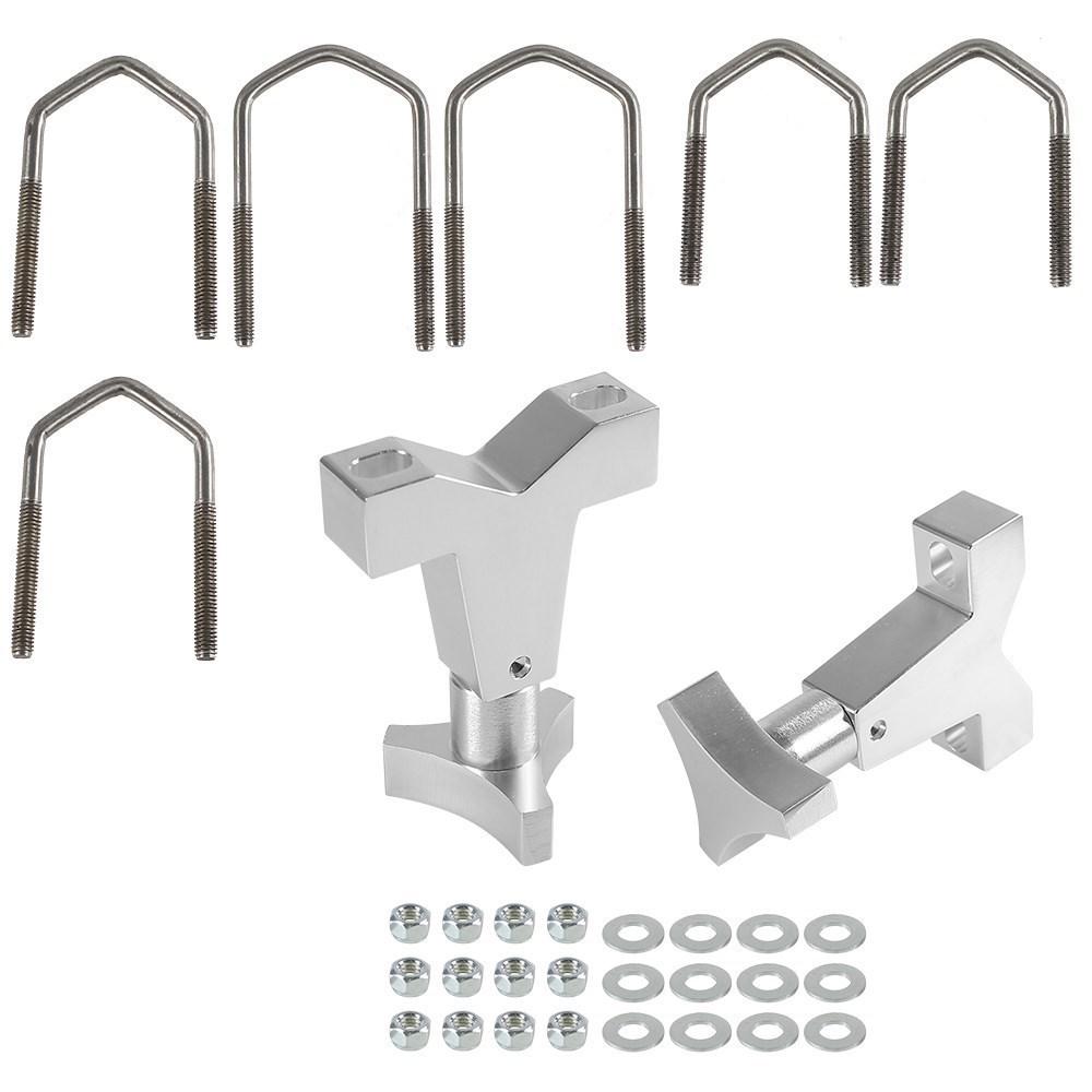 2Pcs Adjustable High Lift Jack Tube Mount Bracket Gasket 1-2.5" (Round/Square) For Jeep Wrangler JK TJ Roof Rack Front JA-1001