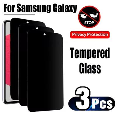 SamsungS26 S25 Ultra S24 FE S22 S23 A55 S21 FE A56 A54 için 3 Adet Gizlilik Ekran Koruyucu Anti-Casus Cam