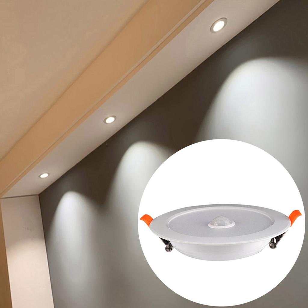 12W AC85‑265V LED Ceiling Light Downlight Human Body Sensor Recessed Lamp for Home Indoor