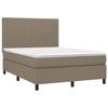 VidaXL Lit à sommier tapissier avec matelas Taupe 140x190 cm Tissu - Modèle 3141613