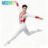 Costume de Performance Danse Latine Ballet Gymnastique Patinage Artistique Homme Maillot de Corps Combinaison Bodysuit Chemises en Maille Scintillante avec Strass