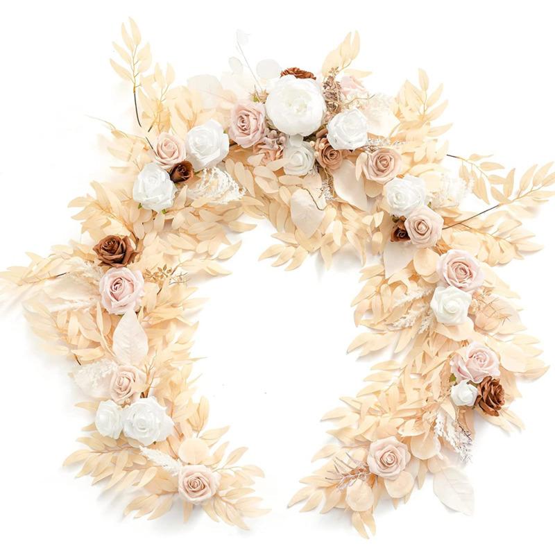 Wedding Table Simulation Flower Decoration 181x11cm Artificial Rose Table Long Vine Trailing Flower Arch DIY Party Backdrop Pops