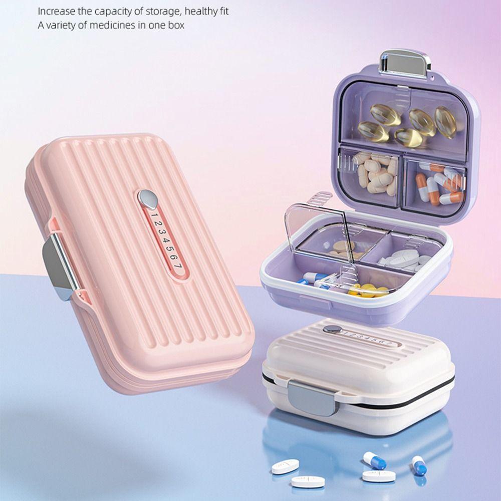 Portable Travel Pill Organizer 7 Compartments Vitamin Container Pill Dispenser  Fish Oils