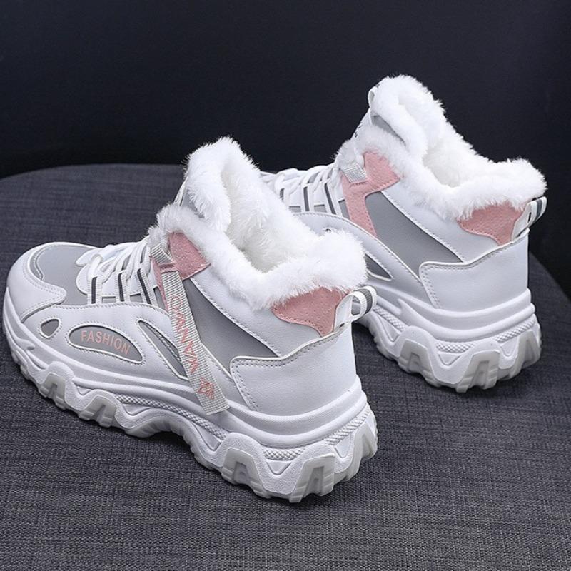 Women Shoes Winter Plush Warm Cotton Shoes Fashion Platform Sneakers Autumn Winter Women's Casual Shoes Winter Warm Fur Footwear