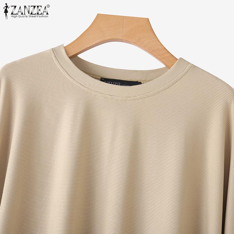 ZANZEA Women Casual Round Neck Batwing Sleeve Loose Blouse