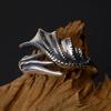 New Taigu Men's Trendy Silver Jewelry Dragon Wings Adjustable Retro Women's Ring Ins Niche Design