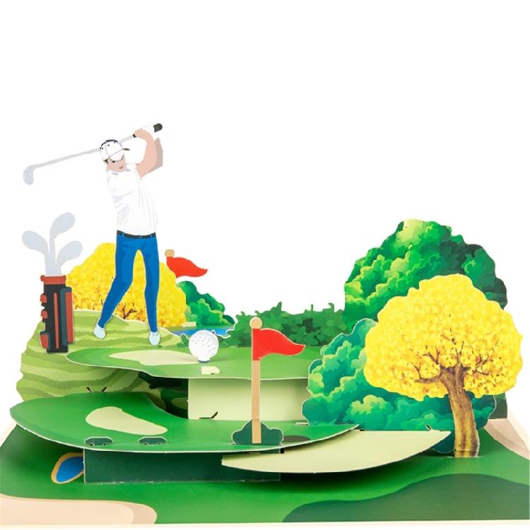 Golf Basketball Popup Card,Handmade 3D Sports Greeting Cards with Envelope
