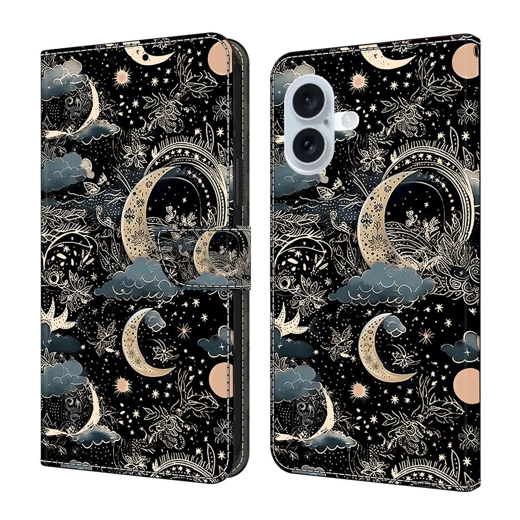 For iPhone 17 Case PU Leather Wallet Phone Cover with Stand