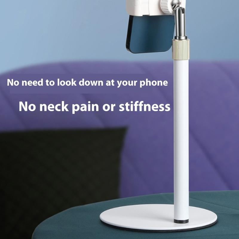 Multiple Angle Phone Holder 180° Adjustable Arm 360 Rotates Ball Head Not Slip Base Secure Grip Suitable for Phone Tablets