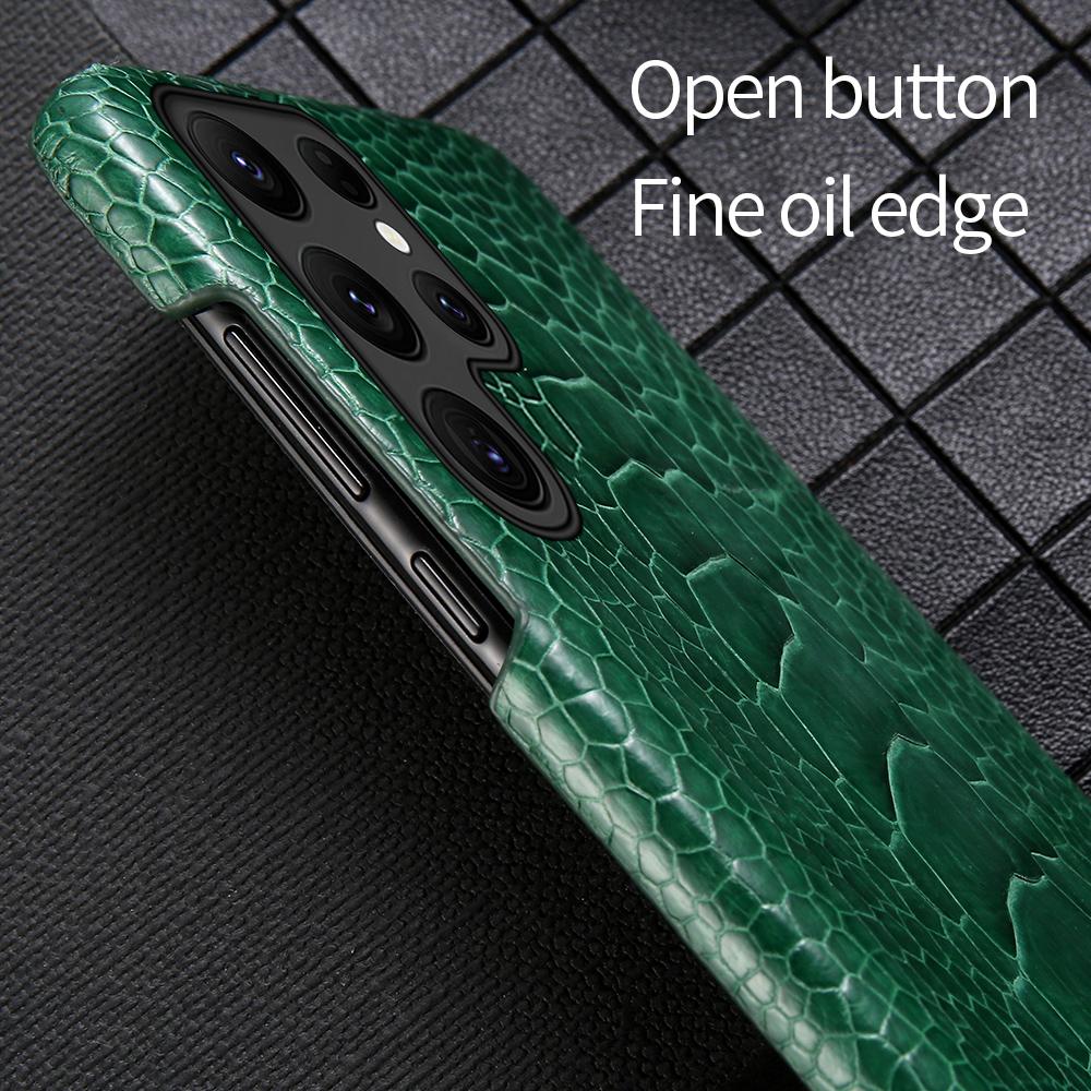 Luxury Genuine Leather Phone Case For Samsung Galaxy S 25 S25 S24 S23 Ultra S21 S22 Plus Note 20 A55 5G Back Cover