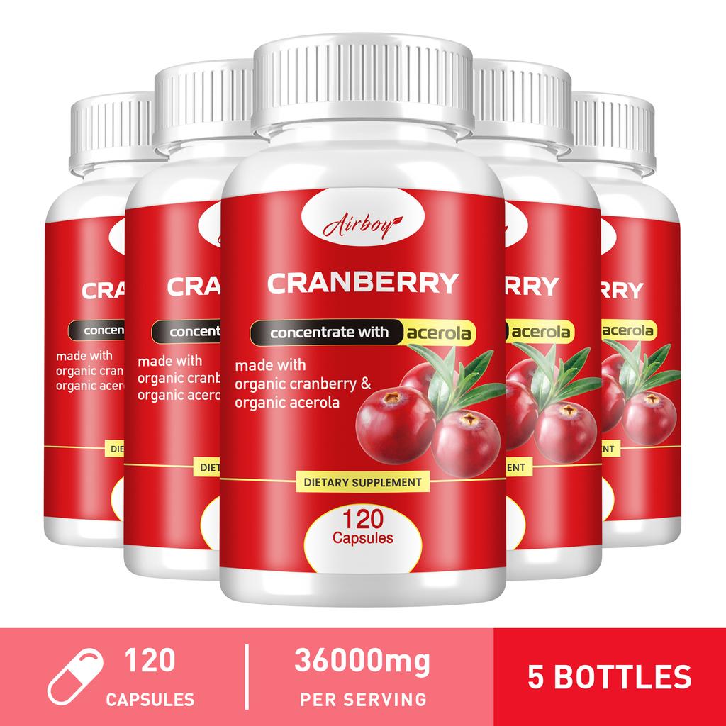 Airboy Organic Cranberry Capsules Contain Acerola Cherry, 100:1 Fresh Cranberry Extract, and Organic Ingredients.