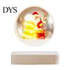 Floating Santa Ornament for Tabletop Magnetic Levitation Claus Ornament, Lighted Christmas Tree with Rotating Sleigh Base And Warm LED Lights Holiday