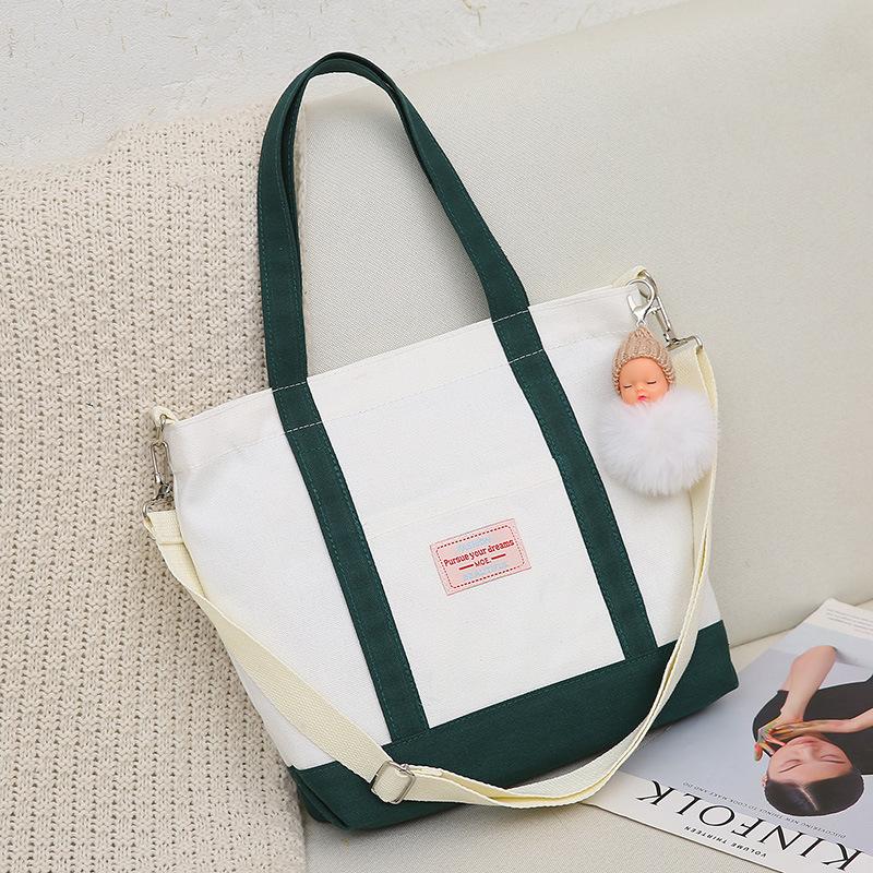 New product tote bag women's shoulder student bag lazy canvas bag large-capacity shopping bag supports customization