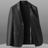 Kožené oblečení jarní a podzimní pánské ležérní vysoce kvalitní PU kožené oblekové bundy špičkové kožené obleky pro muže nové kožené oblečení pro muže