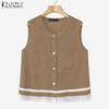 ZANZEA Women Casual Round Neck Summer Sleeveless Vest Tops