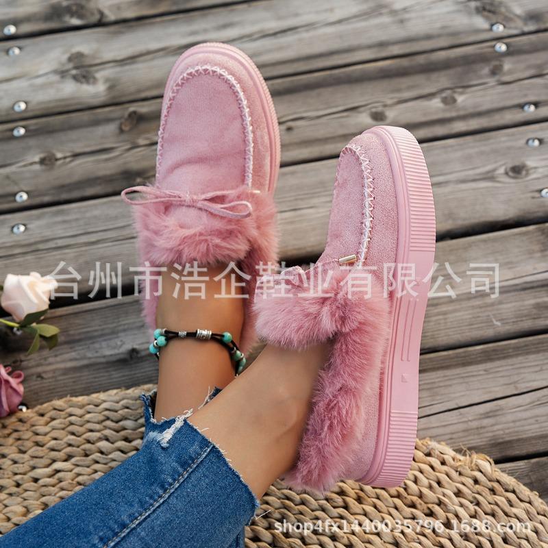 High-quality assembly line batch non-cold sticky shoes fleece thickened warm cotton shoes women's shoes snow beanie shoes