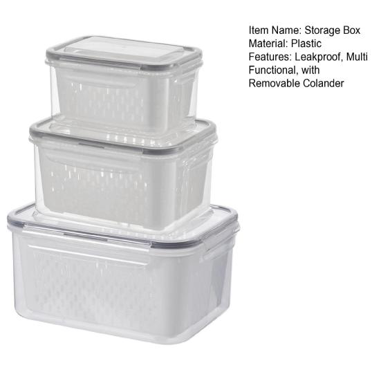 Lebensmittelaufbewahrungsbehälter für den Kühlschrank Obstaufbewahrungsbox mit herausnehmbarem Sieb Kühlschrankorganizer für Salat Beeren Gemüse Frische