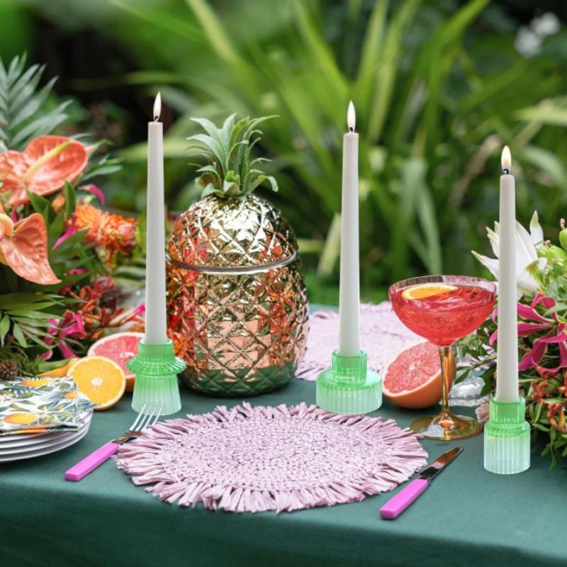 Simple Vertical Pattern Glass Candlestick Holders Tealight Candle Holders for Table Centerpieces,Wedding Decor and Dinner Party