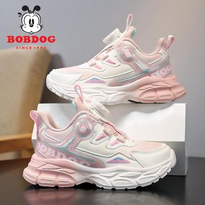 Bobdog Waterproof Fleece-Lined Leather Sneakers for Girls - 2025 Autumn/Winter