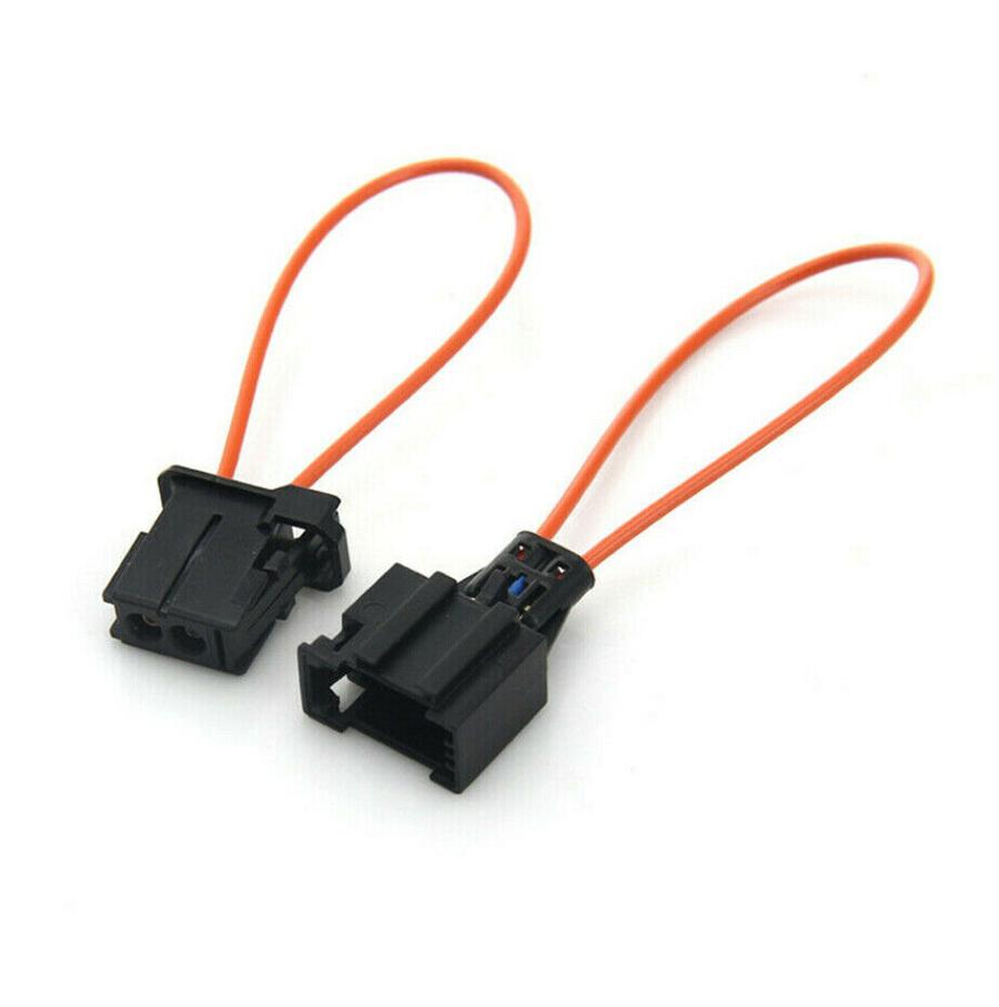 2 Paar Kfz-Stecker-/Buchsen-Stecker-Adapter, Diagnose-Glasfaser-Bypass-Schleife, schwarzes Kit