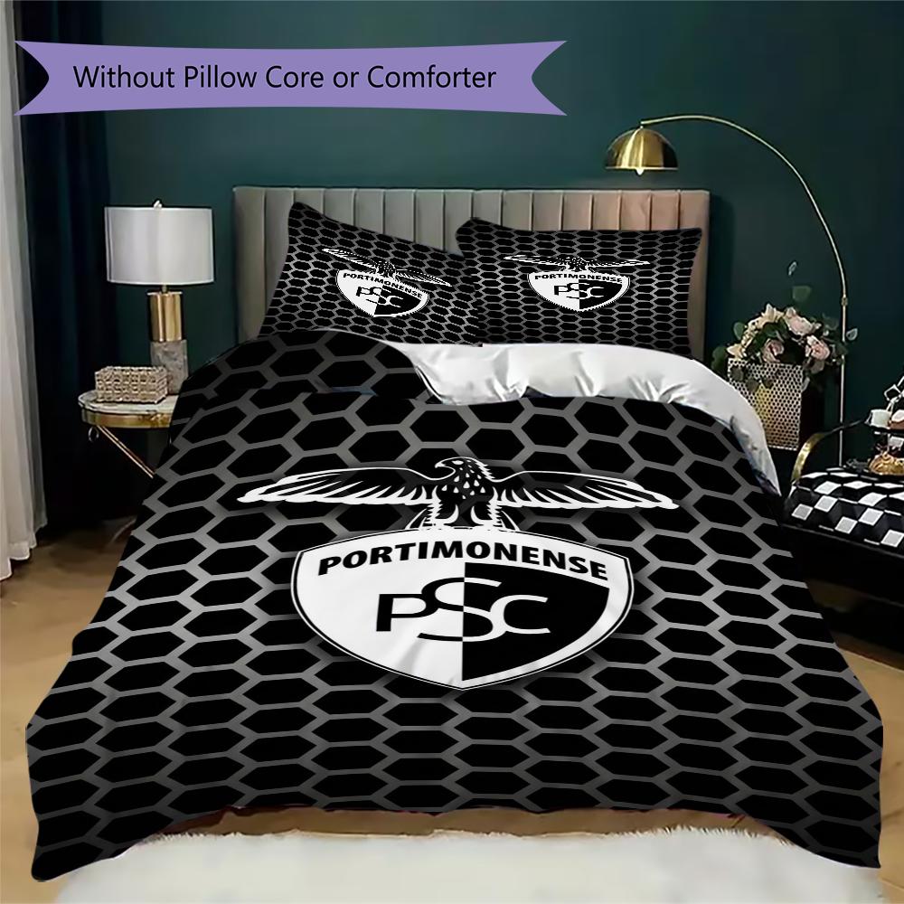Portimonense SC Pattern Bedding Uilt Set Uilt Cover Pillowcase Home Decoration Birthday Gift (1 * Duvet Cover + 2 * Pillowcase Without Core)