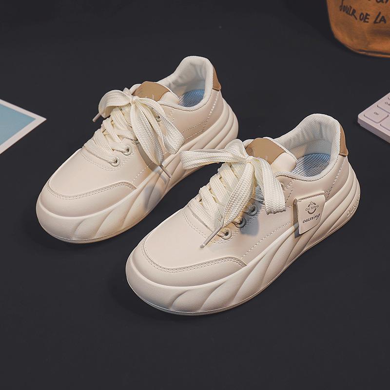 Women's Thick-Soled White Shoes New Versatile Height Increasing Non-Slip Sneakers Women's Sports Lightweight Women's Shoes