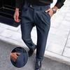 Fashionable Design Business Casual Pants for Men, Spring/summer High-end Straight-leg Commuter Trousers