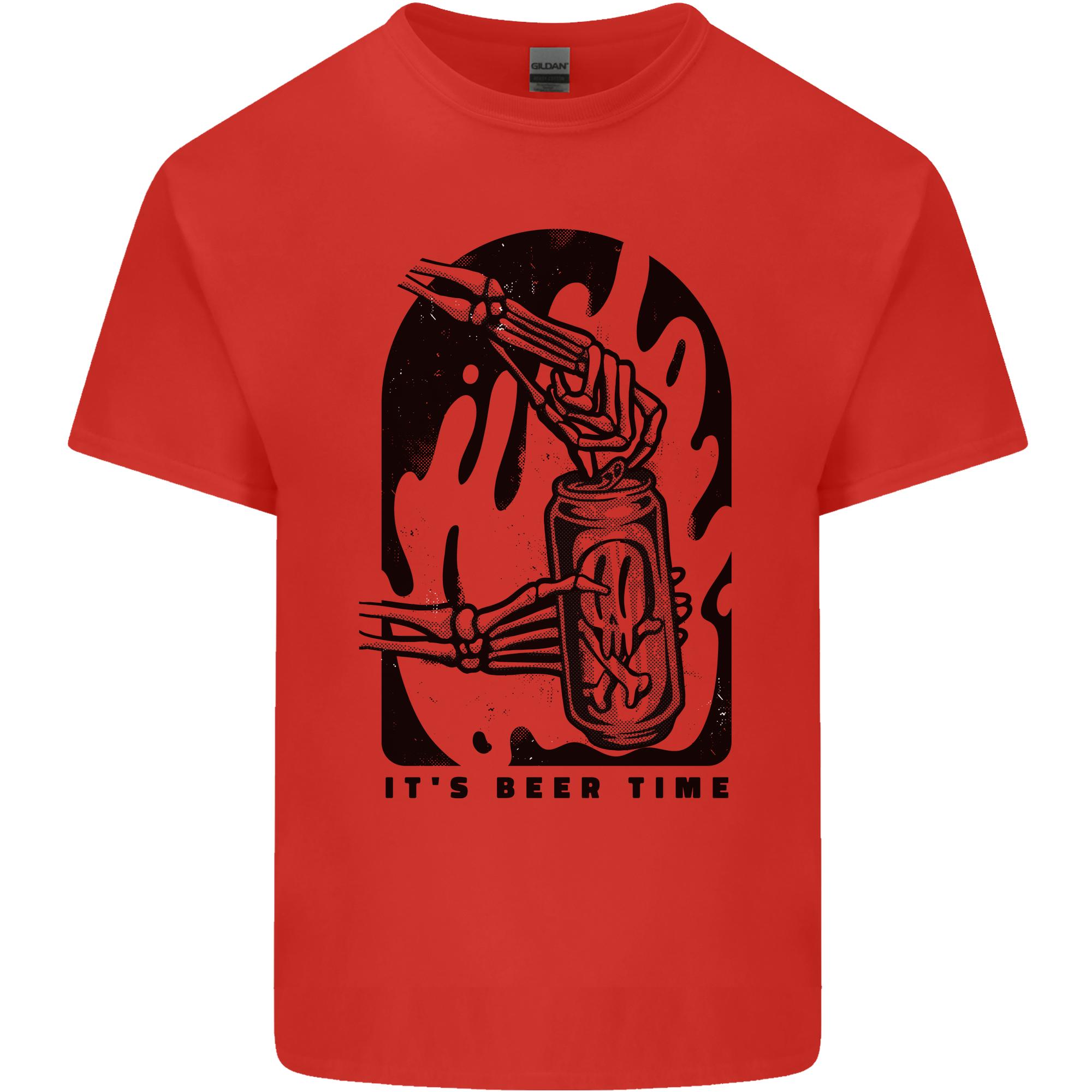 Its Beer Time Skeleton Hand Skull Unisexs Light Cotton TShirt S