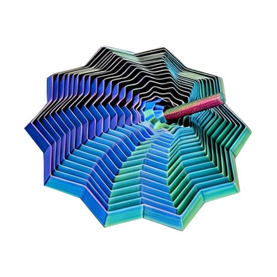 3D-gedruckter erweiterbarer Fidget-Stern Stress-Angst-Linderung Fraktalstern Sensorisches Spielzeug mit Griff Erweiterbarer Stern Drehturm Schreibtischspielzeug