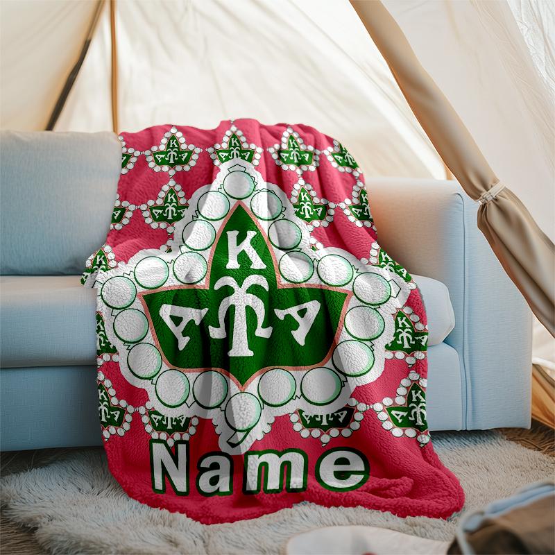 Personalized Custom Name Blanket - Alpha Kappa Alpha logo Print Design,Blanket for Sofa,Bed,Travel,Camping - Soft and Warm, Great Gift