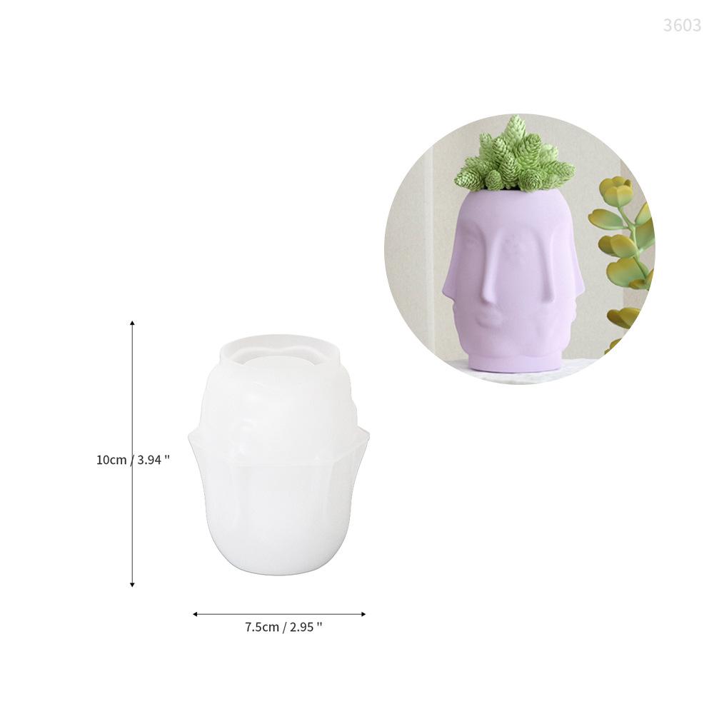 Face Silicone Candle Holder Mold Diy Cement Candle Holder Tank Concrete Succulent Flower Pot Mold Gypsum Mold