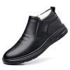 Chaussures d'hiver chaudes en coton pour hommes Nouveau designer Hautes Antidérapantes Cuir Mode Masculine Noir Décontractées Chaussures de Conduite Homme