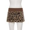 Y2K Leopard Patchwork Lace-Up Mini Skirt with Waistband