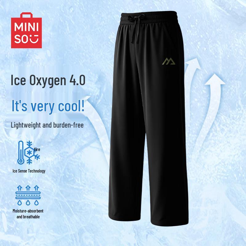 

MINISO Men s Spring/Summer Ice Silk Straight-Leg Casual Pants XL