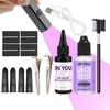 Kit Completo Todo en Uno de Extensiones de Cabello UV, Lámpara UV de Curado Rápido con Pegamento de 30g, Removedor de 30ml, Protector Anti-UV, Accesorios Completos para Salón, Hogar, Uso DIY
