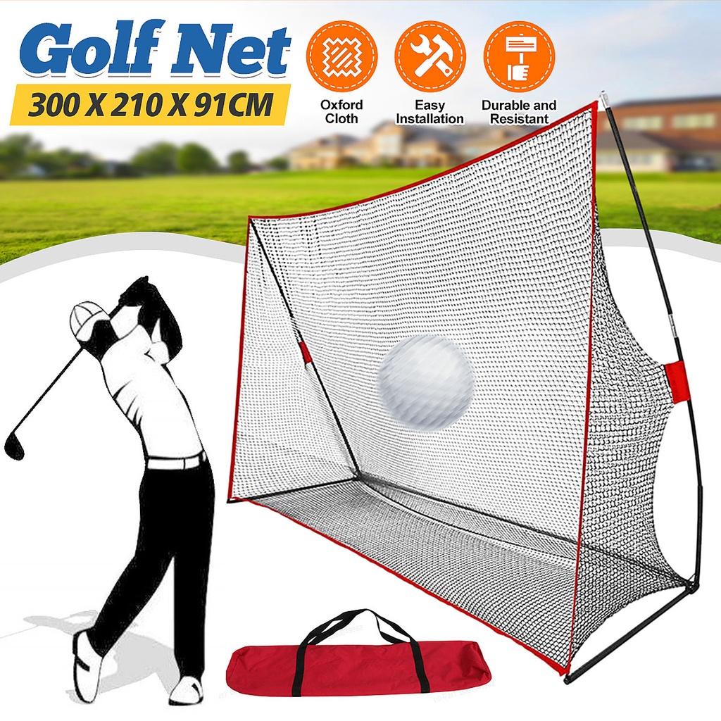 Lacquer 600D Oxford Cloth Portable Golf Hitting Practice Net Driving Training Aids With Carry Bag Black 300 X 210 X 91cm